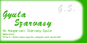 gyula szarvasy business card